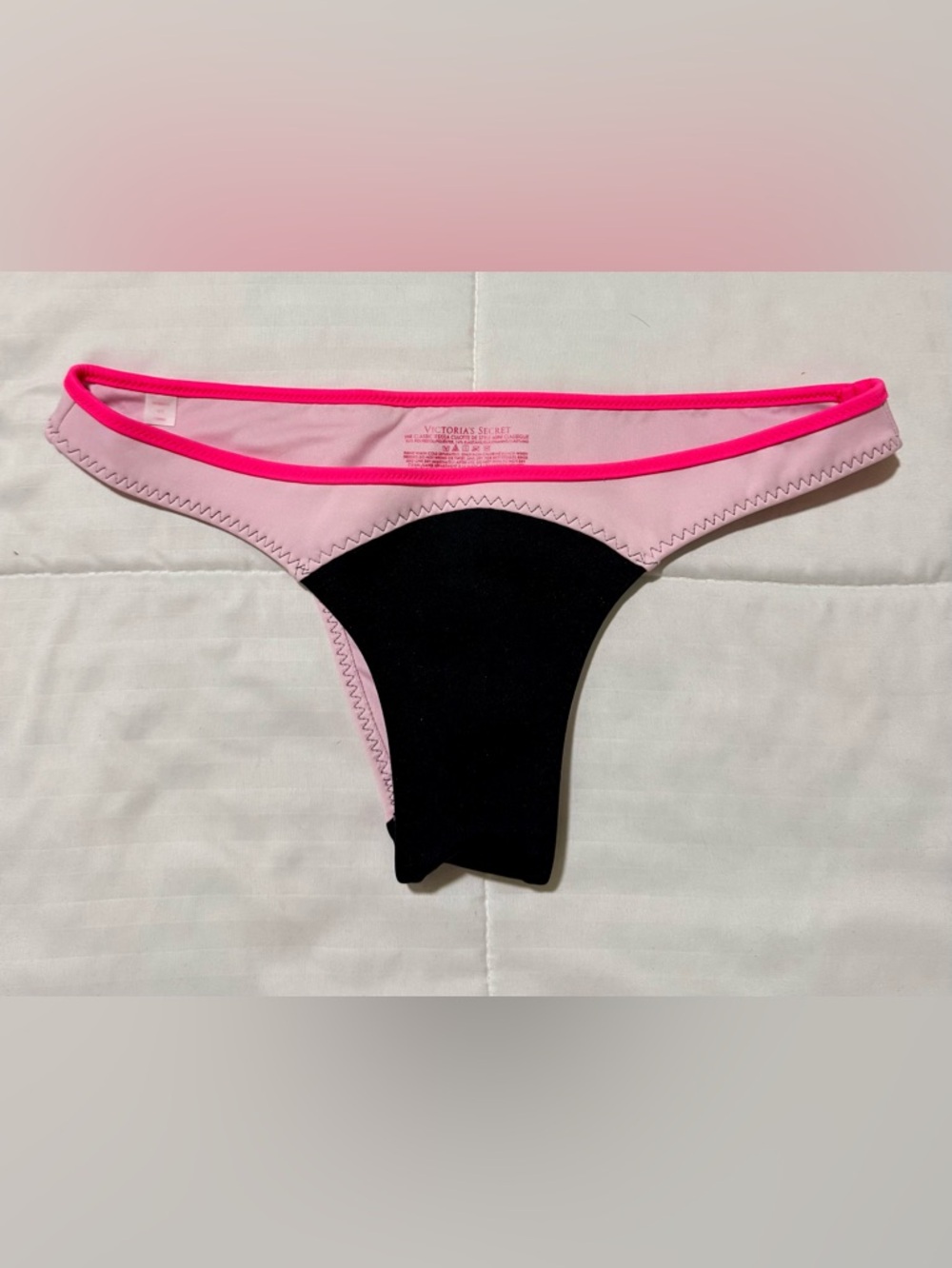 Victoria's Secret Pink, Neon Pink & Black Bikini Bottoms